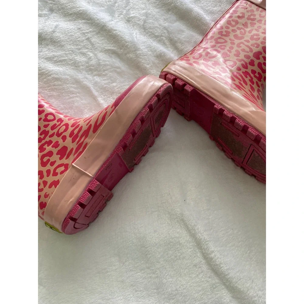 Western Chief Kids Pink Leopard Fuchsia Rain Boots Toddler Size 9 Waterproof